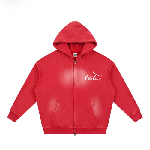 Cherry Faded Memories Zip-up Boxy Hoodie
