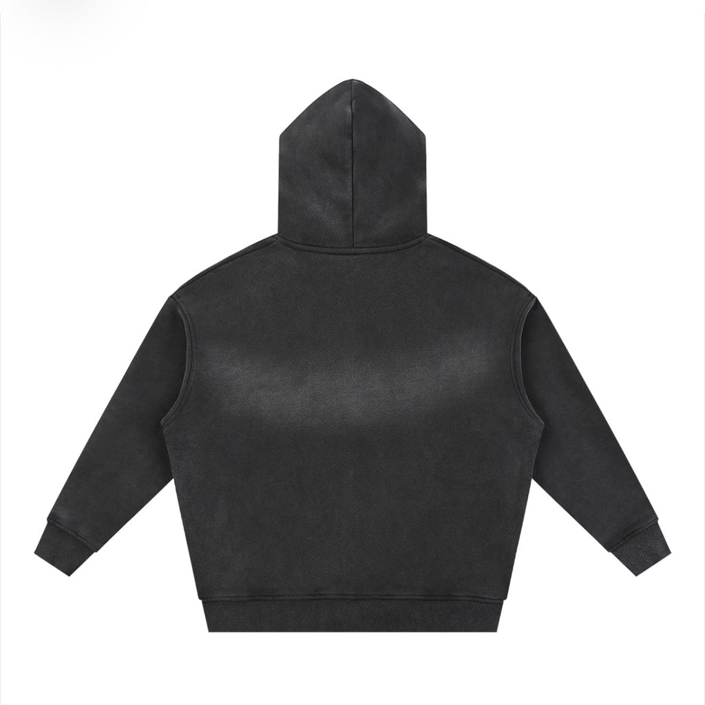 Charcoal Faded Memories Zip-up Boxy Hoodie